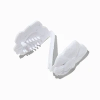 Confidence™ by Gabby Goodwin Gabby Bows White Sweet Pea Double-Faced Double Snap Hair Clips - 10 Pack
