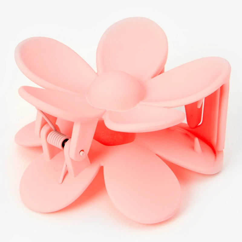 Pink Matte Flower Hair Claw