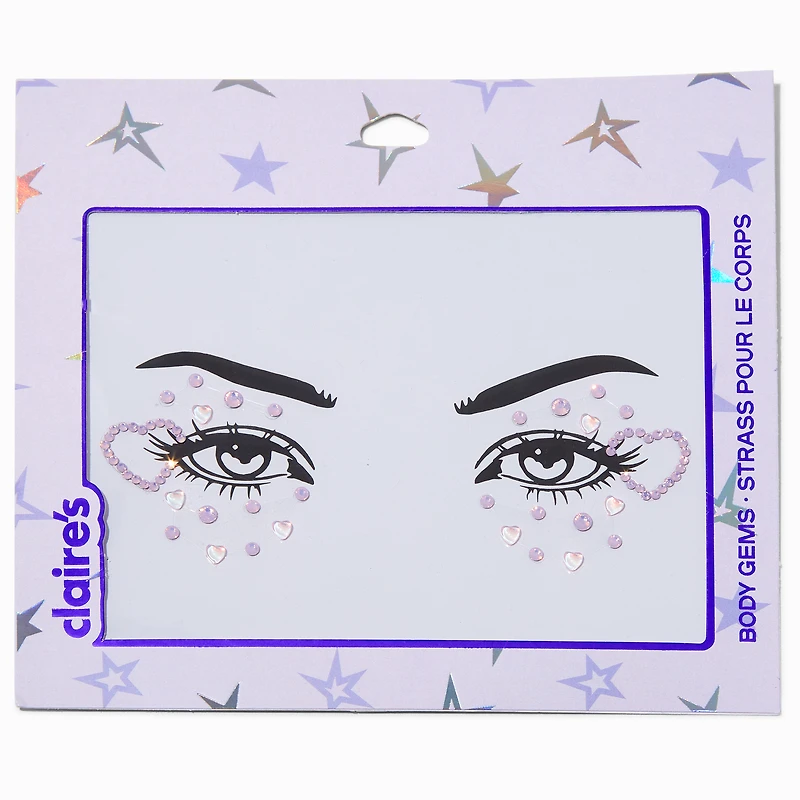 Pastel Purple Heart Eye Gems