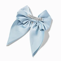 Light Blue Satin Hair Bow Clip