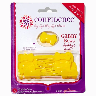 Confidence™ by Gabby Goodwin Gabby Bows Yellow Bows Double-Faced Double Snap Hair Clips - 10 Pack