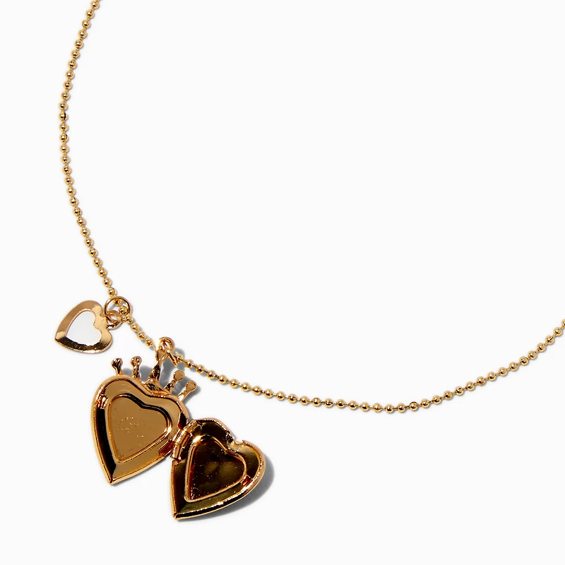Claire's Club Pink Heart Princess Locket Pendant Necklace