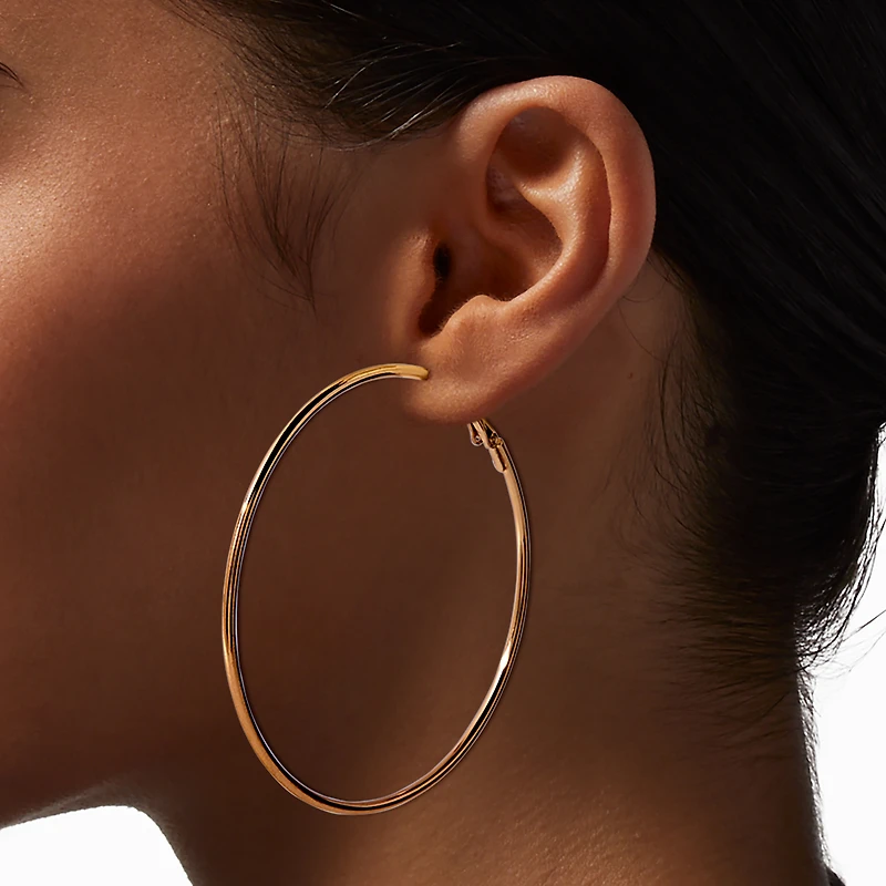 70MM Gold-tone Hoop Earrings
