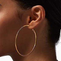 70MM Gold-tone Hoop Earrings