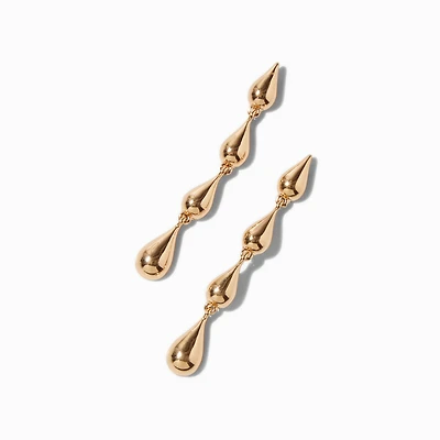 Gold-tone Raindrop Linear Drop Earrings