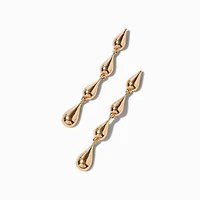 Gold-tone Raindrop Linear Drop Earrings