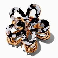 Black & White Metal Flower Hair Claw