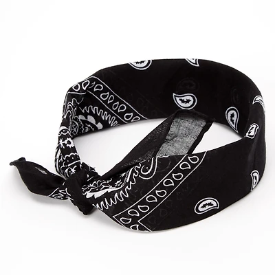 Paisley Bandana Headwrap - Black