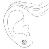 C LUXE by Claire's 18kt Gold Plated Cubic Zirconia 8mm Round Stud Earrings