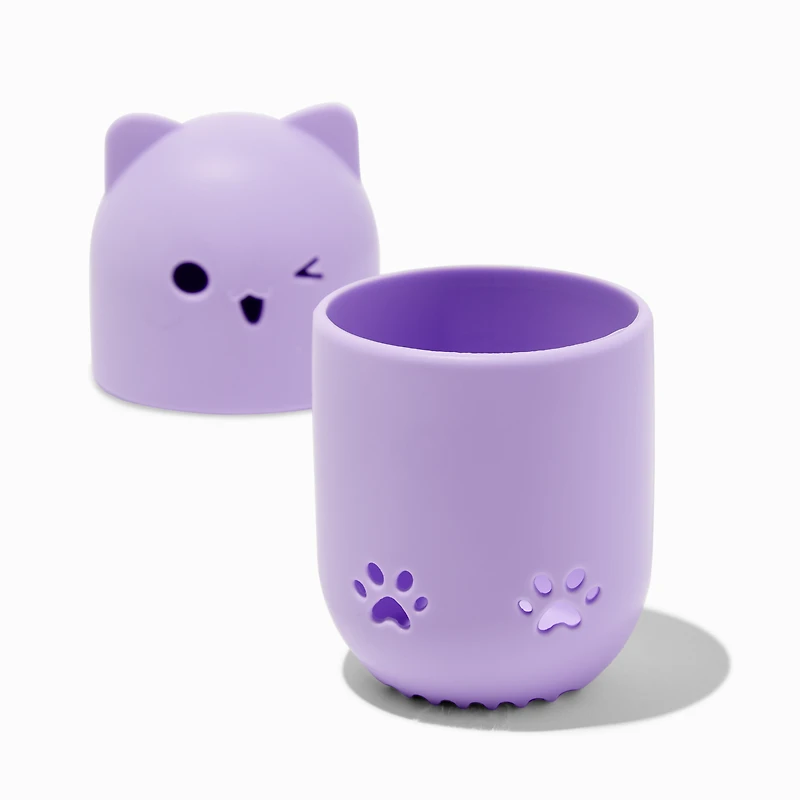 Purple Cat Makeup Sponge Case