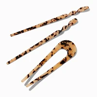 Tortoiseshell Hair Sticks - 3 Pack