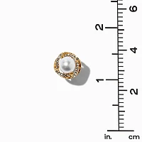Gold-tone Pearl Knot Clip-On Earrings