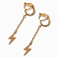 Gold-tone Lightning Linear Clip-On Drop Earrings
