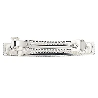 Silver Rhinestone Rectangle Hair Barrette