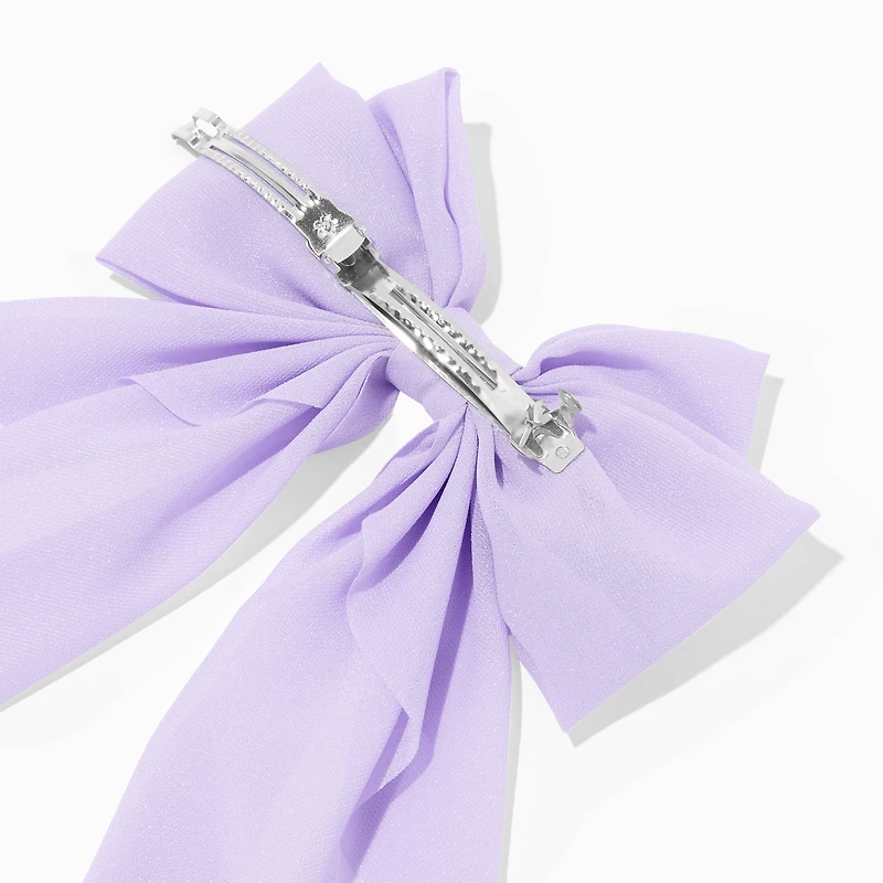 Lilac Long Tail Hair Bow Clip
