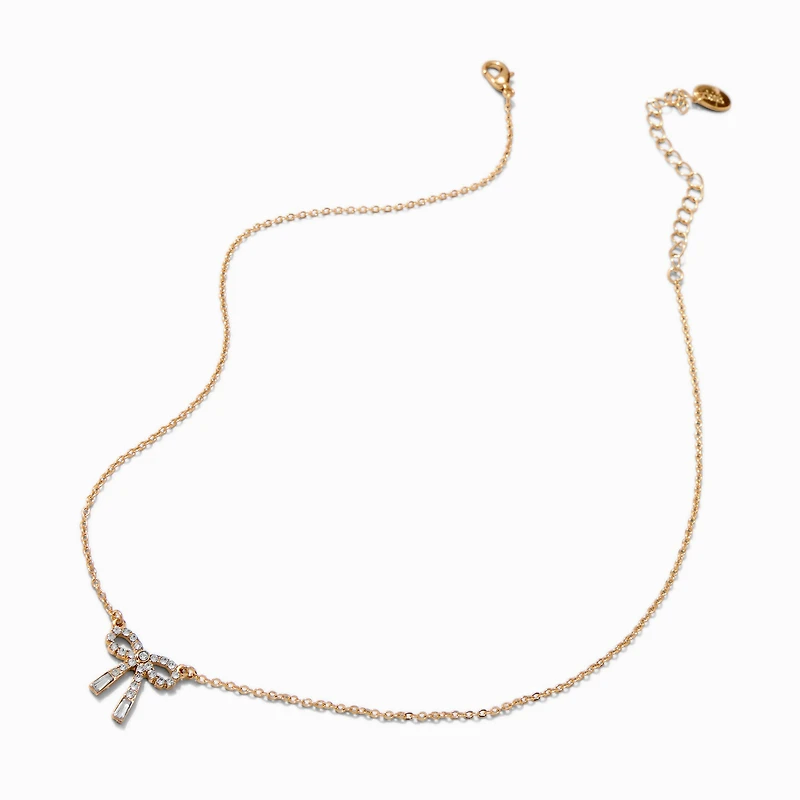 Gold-tone Bow Pendant Necklace