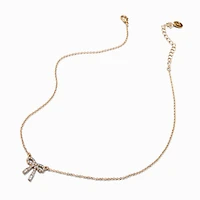 Gold-tone Bow Pendant Necklace