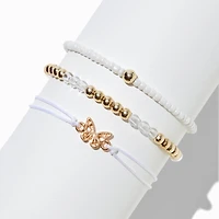 White ''Breathe'' Inspiration Beaded Bracelet Set - 3 Pack