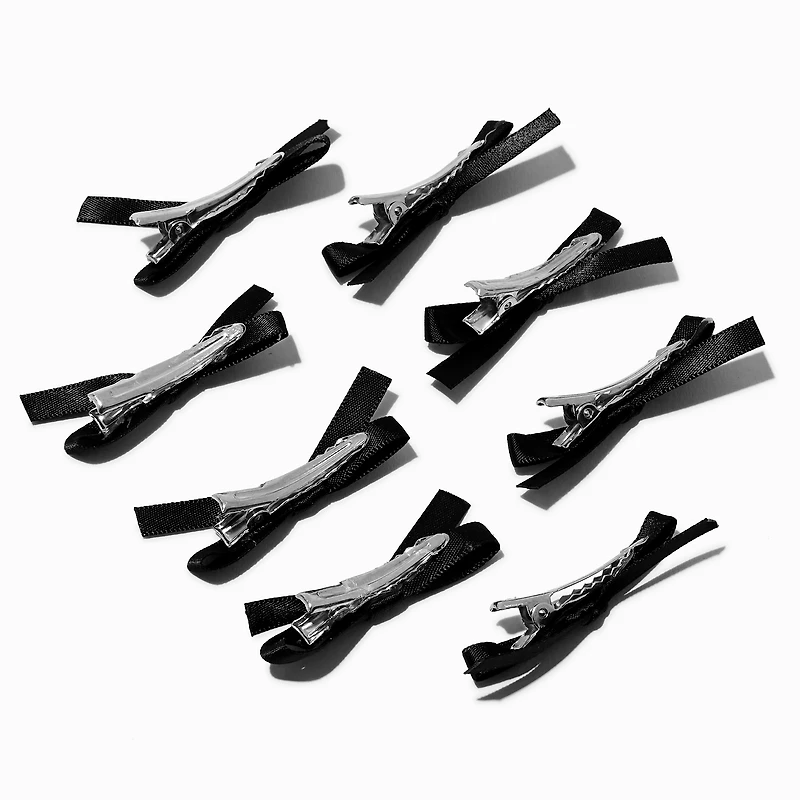 Black Mini Hair Bows - 8 Pack 