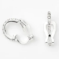 Silver-tone 10mm Crystal Clip-On Earrings