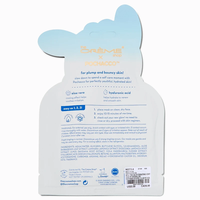 The Crème Shop® x Pochacco™ Perfectly Plump! Printed Essence Sheet Mask