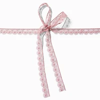 Pink Lace Bow Choker Necklace 