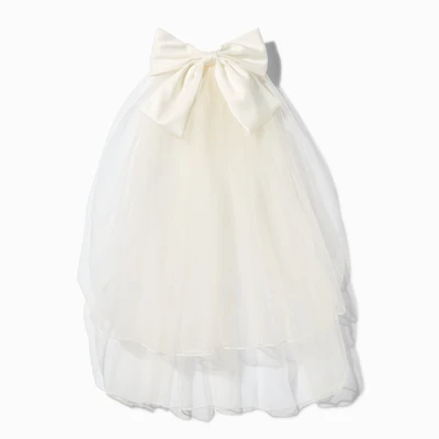 Special Occasion Ivory Bow Veil Hair Comb