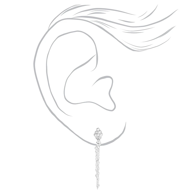 Silver Fancy Crystal Mixed Earrings - 9 Pack