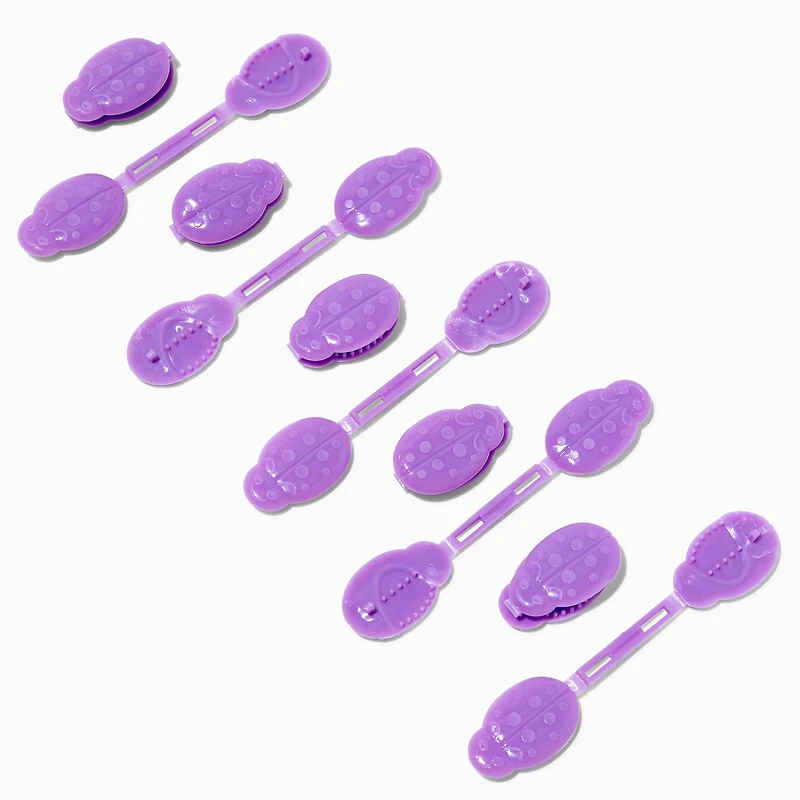 Confidence™ by Gabby Goodwin Gabby Bows Purple Little Lady Double-Faced Double Snap Hair Clips - 10 Pack