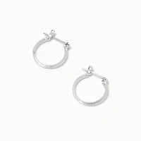 Silver-tone 15mm Square Edge Hoop Earrings