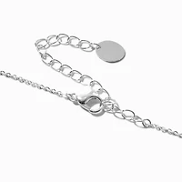 Silver-tone Crystal Lock & Key Pendant Necklace