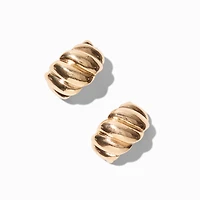 Gold-tone Thick Croissant Hoop Earrings
