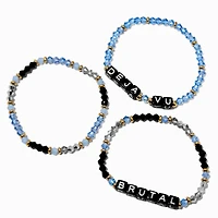 "Deja Vu" & "Brutal" Beaded Stretch Bracelets - 3 Pack