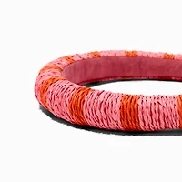 Pink & Orange Striped Rattan Headband