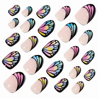 Butterfly Wing Stiletto Press On Vegan Faux Nail Set - 24 Pack