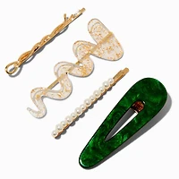 Mixed Gold Squiggle Hair Pins - 4 Pack