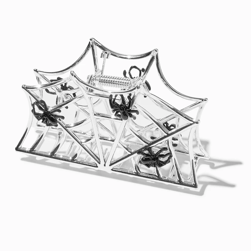 Halloween Spiderweb Silver-tone Hair Claw