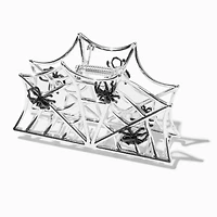 Halloween Spiderweb Silver-tone Hair Claw