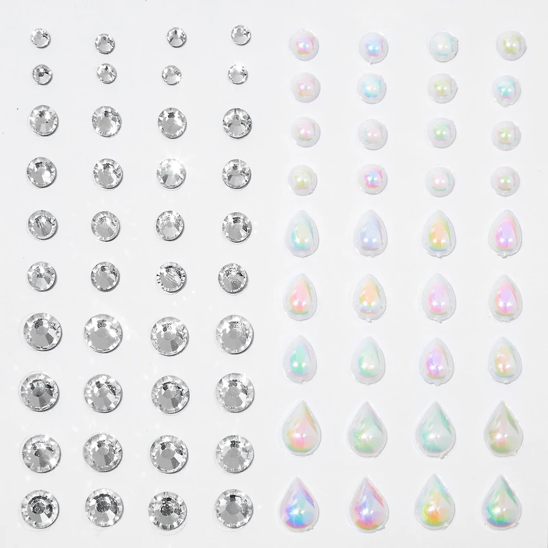 Teardrop Mermaid Iridescent Hair Gems - 80 Pack