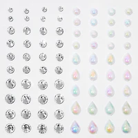 Teardrop Mermaid Iridescent Hair Gems  - 80 Pack 
