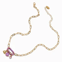Purple Carabiner Charm Pendant Necklace