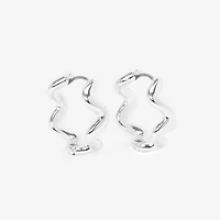 Silver-tone Squiggle Zig Zag 20MM Hoop Earrings