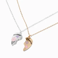 Mother Daughter Split Heart Pendant Necklaces - 2 Pack