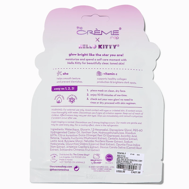 The Crème Shop® x Hello Kitty® Clear Cutie! Printed Essence Sheet Mask