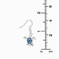 Glitter Turtle 1" Drop Earrings