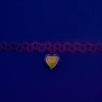 Heart Locket Pendant Glow-in-the-Dark Tattoo Choker Necklace