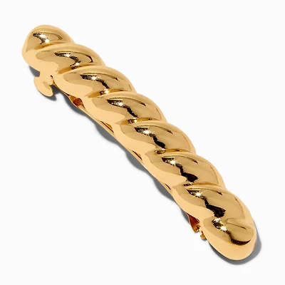 Gold Twisted Chain Hair Barrette Clip