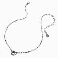Silver-tone Rigid Disc Pendant Necklace