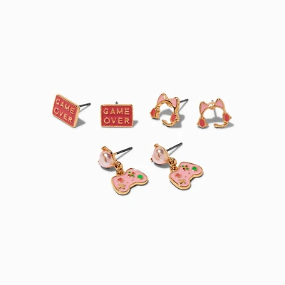 Gamer Icons Stud Earrings - 3 Pack