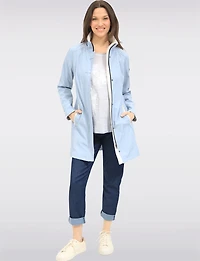 Lightweight Vegan Breathe-Tech® Versatile Raincoat With Plaid Detail by Saki